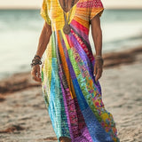 Boho-Kleid mit Sonnenmuster