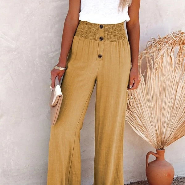 Riana - Hochtaillierte Lockere Hose